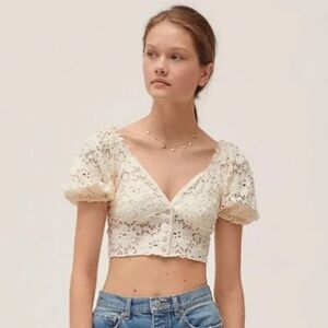 Urban Outfitters lace crop top Zara Abercrombie aritzia free people AE topshop